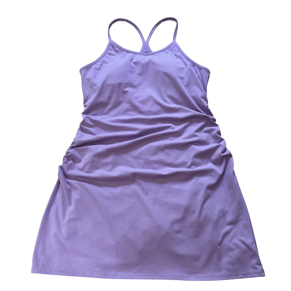 Kyodan Purple Activewear Tennis Dress Ruched Side‎ Racerback Built-in Bra Size M